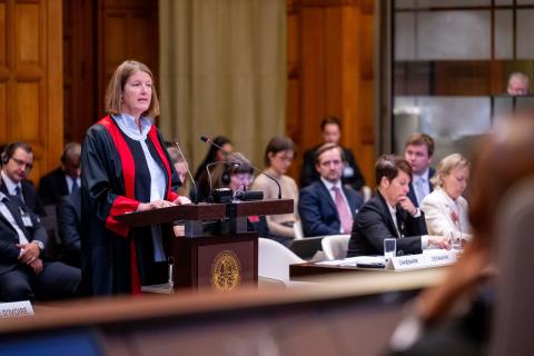 HE Ms Vibeke Pasternak Jørgensen, Ambassador, Under-Secretary for Legal Affairs, Ministry of Foreign Affairs of the Kingdom of Denmark (Denmark, Finland, Iceland, Norway and Sweden) Photograph: UN Photo/ICJ-CIJ/Frank van Beek. Courtesy of the ICJ.