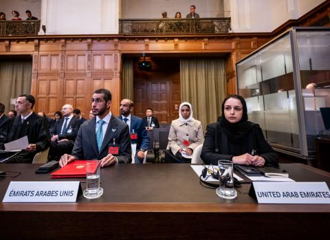 Members of the Delegation of the United Arab Emirates Photograph: UN Photo/ICJ-CIJ/Frank van Beek. Courtesy of the ICJ.