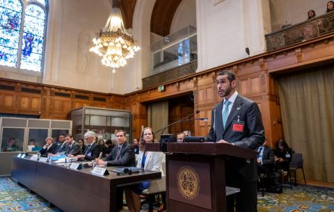 HE Mr Abdulla Balalaa, Assistant Minister for Energy and Sustainability Affairs, Ministry of Foreign Affairs (United Arab Emirates) Photograph: UN Photo/ICJ-CIJ/Frank van Beek. Courtesy of the ICJ.