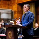 Mr Boni Guerrero Canto, Director of Legal Affairs, Ministry of Foreign Affairs of the Dominican Republic (Dominican Republic) Photograph: UN Photo/ICJ-CIJ/Frank van Beek. Courtesy of the ICJ.