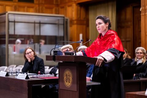Ms Alejandra Torres Camprubí, Adjunct Professor on International Environmental Law, Faculty of Laws of IE University, International Legal Counsel at Torres Iuris, member of the Bars of Madrid and Paris (Dominican Republic) Photograph: UN Photo/ICJ-CIJ/Frank van Beek. Courtesy of the ICJ.