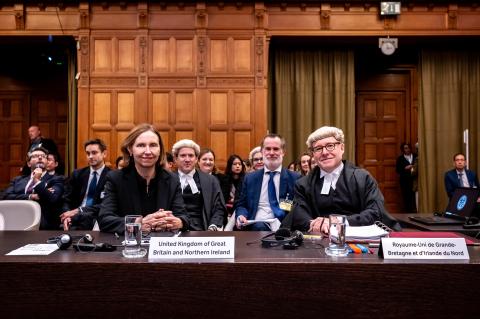 Members of the Delegation of the United Kingdom of Great Britain and Northern Ireland Photograph: UN Photo/ICJ-CIJ/Frank van Beek. Courtesy of the ICJ.