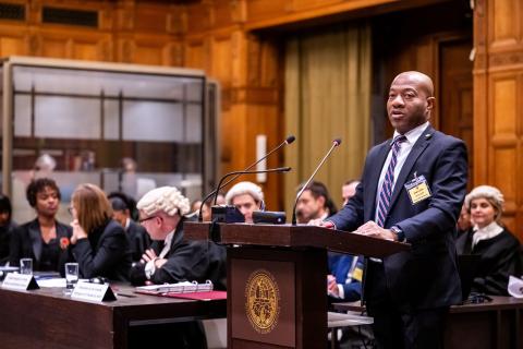 Mr Desmond Simon, Chargé d’affaires a.i., Embassies of the Eastern Caribbean States to the Kingdom of Belgium and Missions to the European Union (Saint Lucia) Photograph: UN Photo/ICJ-CIJ/Frank van Beek. Courtesy of the ICJ.