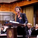 Ms Jan Ives Remy, External Counsel, Director, Shridath Ramphal Centre (Saint Lucia) Photograph: UN Photo/ICJ-CIJ/Frank van Beek. Courtesy of the ICJ.