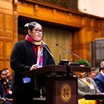 HE Ms Eselealofa Apinelu, High Commissioner of Tuvalu to Fiji, Secretary General, Commission of Small Island States on Climate Change and International Law (Commission of Small Island States on Climate Change and International Law) Photograph: UN Photo/ICJ-CIJ/Frank van Beek. Courtesy of the ICJ.