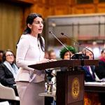Ms Catherine Amirfar, Debevoise & Plimpton LLP, member of the Bars of the Supreme Court of the United States of America and the State of New York, Co-Representative of COSIS (Commission of Small Island States on Climate Change and International Law) Photograph: UN Photo/ICJ-CIJ/Frank van Beek. Courtesy of the ICJ. All rights reserved.