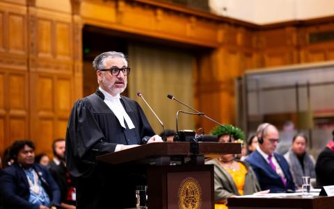 Mr Payam Akhavan, LLM SJD (Harvard) OOnt FRSC, Professor of International Law, Chair in Human Rights, and Senior Fellow, Massey College, University of Toronto, member of the Permanent Court of Arbitration, associate member of the Institut de droit international, member of the Bar of the State of New York, member of the Law Society of Ontario, Co-Representative of COSIS (Commission of Small Island States on Climate Change and International Law) Photograph: UN Photo/ICJ-CIJ/Frank van Beek. Courtesy of the ICJ.