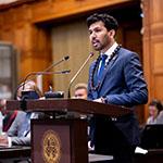Mr Vishal Prasad, Director, Pacific Island Students Fighting Climate Change (Pacific Community) Photograph: UN Photo/ICJ-CIJ/Frank van Beek. Courtesy of the ICJ.