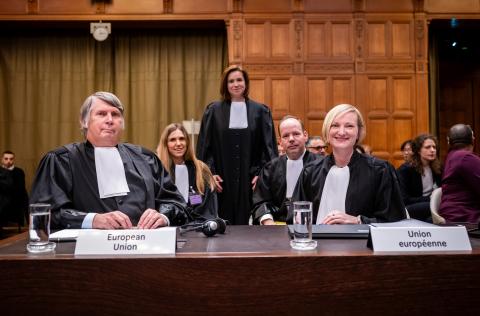 Members of the Delegation of the European Union Photograph: UN Photo/ICJ-CIJ/Frank van Beek. Courtesy of the ICJ.