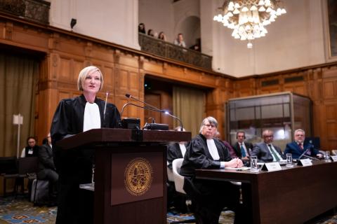 Ms Josephine Norris, member of the Legal Service of the European Commission (European Union) Photograph: UN Photo/ICJ-CIJ/Frank van Beek. Courtesy of the ICJ.