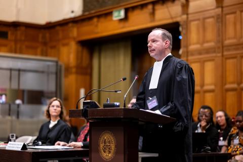 Mr Bernhard Hofstötter, member of the Legal Service of the European Commission (European Union) Photograph: UN Photo/ICJ-CIJ/Frank van Beek. Courtesy of the ICJ.