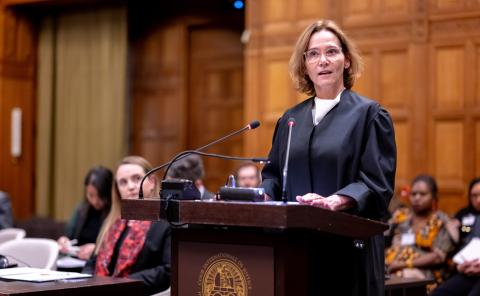 Ms Christina Voigt, Professor of Law, University of Oslo, Department of Public and International Law, Chair of the International Union for Conservation of Nature World Commission on Environmental Law (International Union for Conservation of Nature) Photograph: UN Photo/ICJ-CIJ/Frank van Beek. Courtesy of the ICJ.
