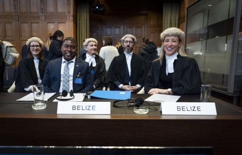 Members of the Delegation of Belize Photograph: UN Photo/ICJ-CIJ/Frank van Beek. Courtesy of the ICJ.