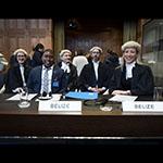 Members of the Delegation of Belize Photograph: UN Photo/ICJ-CIJ/Frank van Beek. Courtesy of the ICJ.