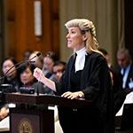Ms Amy Sander, Barrister, Essex Court Chambers, member of the Bar of England and Wales (Belize) Photograph: UN Photo/ICJ-CIJ/Frank van Beek. Courtesy of the ICJ.