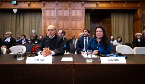 Members of the Delegation of Bolivia Photograph: UN Photo/ICJ-CIJ/Frank van Beek. Courtesy of the ICJ.