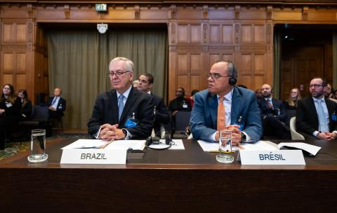 Members of the Delegation of Brazil Photograph: UN Photo/ICJ-CIJ/Frank van Beek. Courtesy of the ICJ.