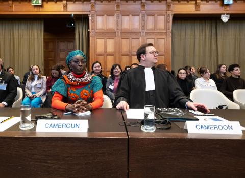 Members of the Delegation of Cameroon Photograph: UN Photo/ICJ-CIJ/Frank van Beek. Courtesy of the ICJ.