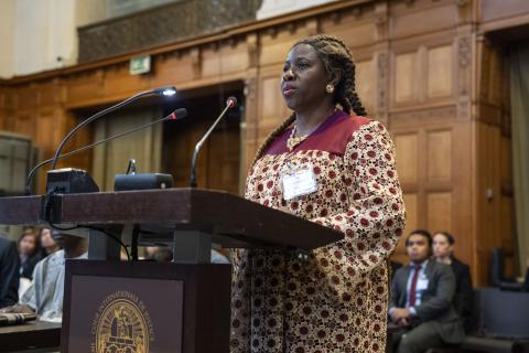 HE Ms Madeleine Liguemoh Ondoua, Ambassador of the Republic of Cameroon to the Kingdom of the Netherlands (Cameroon) Photograph: UN Photo/ICJ-CIJ/Frank van Beek. Courtesy of the ICJ.