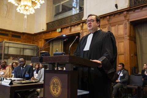 Mr Pierre-Olivier Savoie, Partner at Savoie Arbitration, Paris, member of the Bars of Ontario, New York and Paris (Cameroon) Photograph: UN Photo/ICJ-CIJ/Frank van Beek. Courtesy of the ICJ.