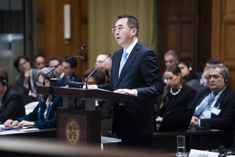 HE Mr Ma Xinmin, Legal Adviser, Ministry of Foreign Affairs, member of the International Law Commission (China) Photograph: UN Photo/ICJ-CIJ/Jeroen Jumelet. Courtesy of the ICJ.
