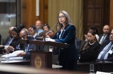 HE Ms Carolina Olarte Bácares, Ambassador of the Republic of Colombia to the Kingdom of the Netherlands (Colombia) Photograph: UN Photo/ICJ-CIJ/Jeroen Jumelet. Courtesy of the ICJ.