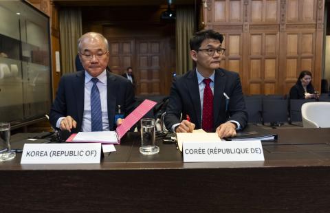 Members of the Delegation of the Republic of Korea Photograph: UN Photo/ICJ-CIJ/Jeroen Jumelet. Courtesy of the ICJ.