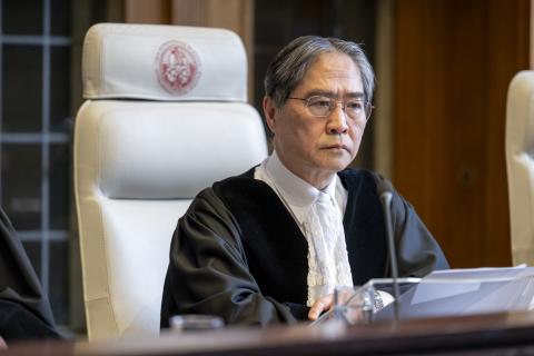 The President of the Court, HE Judge Iwasawa Yuji, at the start of the hearings The President of the Court, HE Judge Iwasawa Yuji, at the start of the hearings