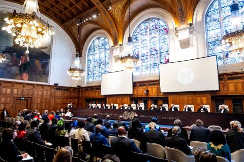 View of the ICJ courtroom View of the ICJ courtroom