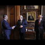 H.E. Mr. Rodrigo Chaves Robles, President of the Republic of Costa Rica, is welcomed by the Vice-President of the Court, H.E. Judge Kirill Gevorgian H.E. Mr. Rodrigo Chaves Robles, President of the Republic of Costa Rica, is welcomed by the Vice-President of the Court, H.E. Judge Kirill Gevorgian