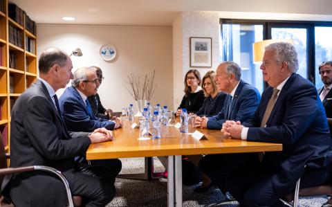 Visit of HE Mr Marcelo Rebelo de Sousa, President of the Portuguese Republic, to the International Court of Justice Photograph: UN Photo/ICJ-CIJ/Frank van Beek. Courtesy of the ICJ. All rights reserved.