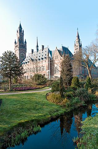 View of the Peace Palace in spring