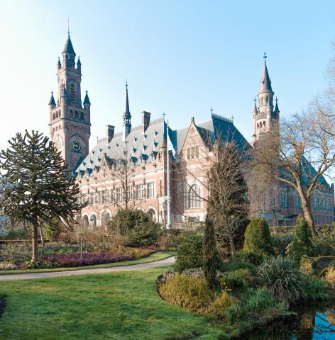 View of the Peace Palace in spring